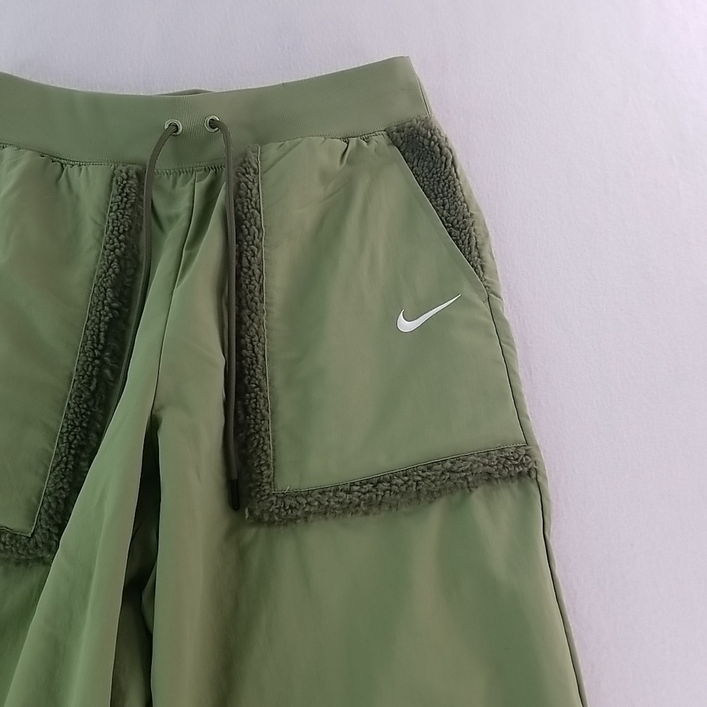 Nike Women High Waisted Joggers Olive Green Pocket Sweatpants Athletic M - Picture 5 of 16
